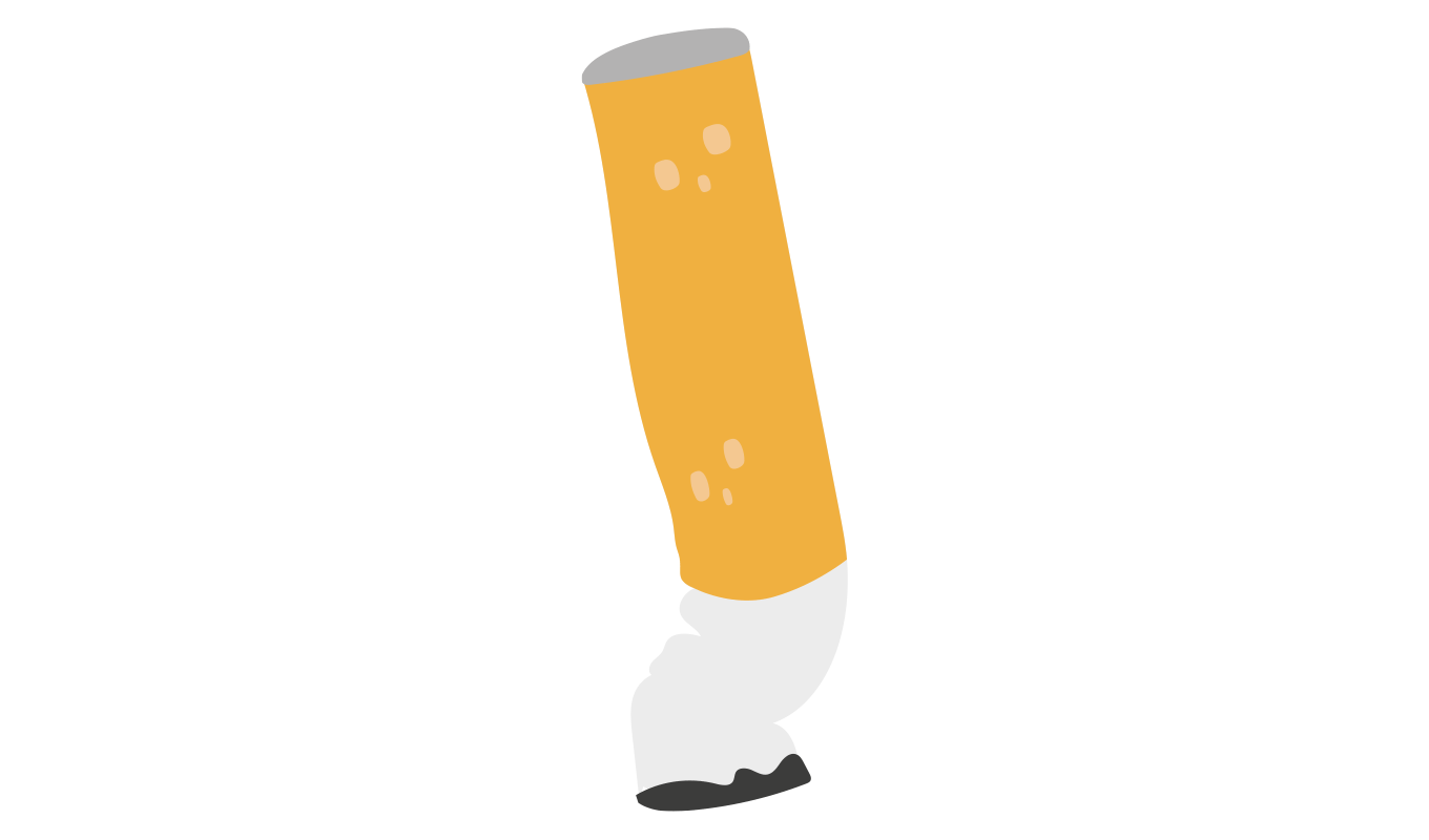 En illustration av en cigarettfimp