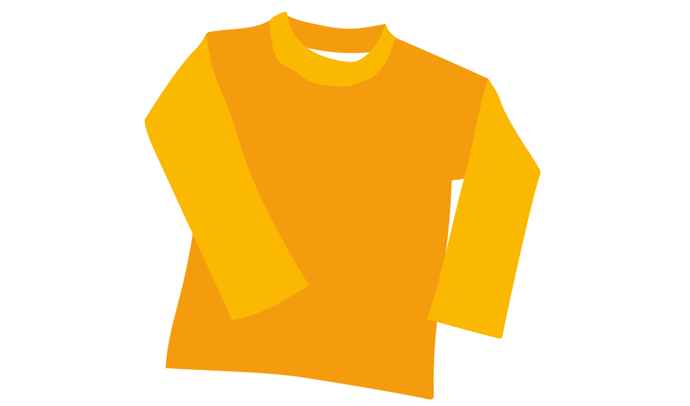 En illustration av en gul långärmad tröja